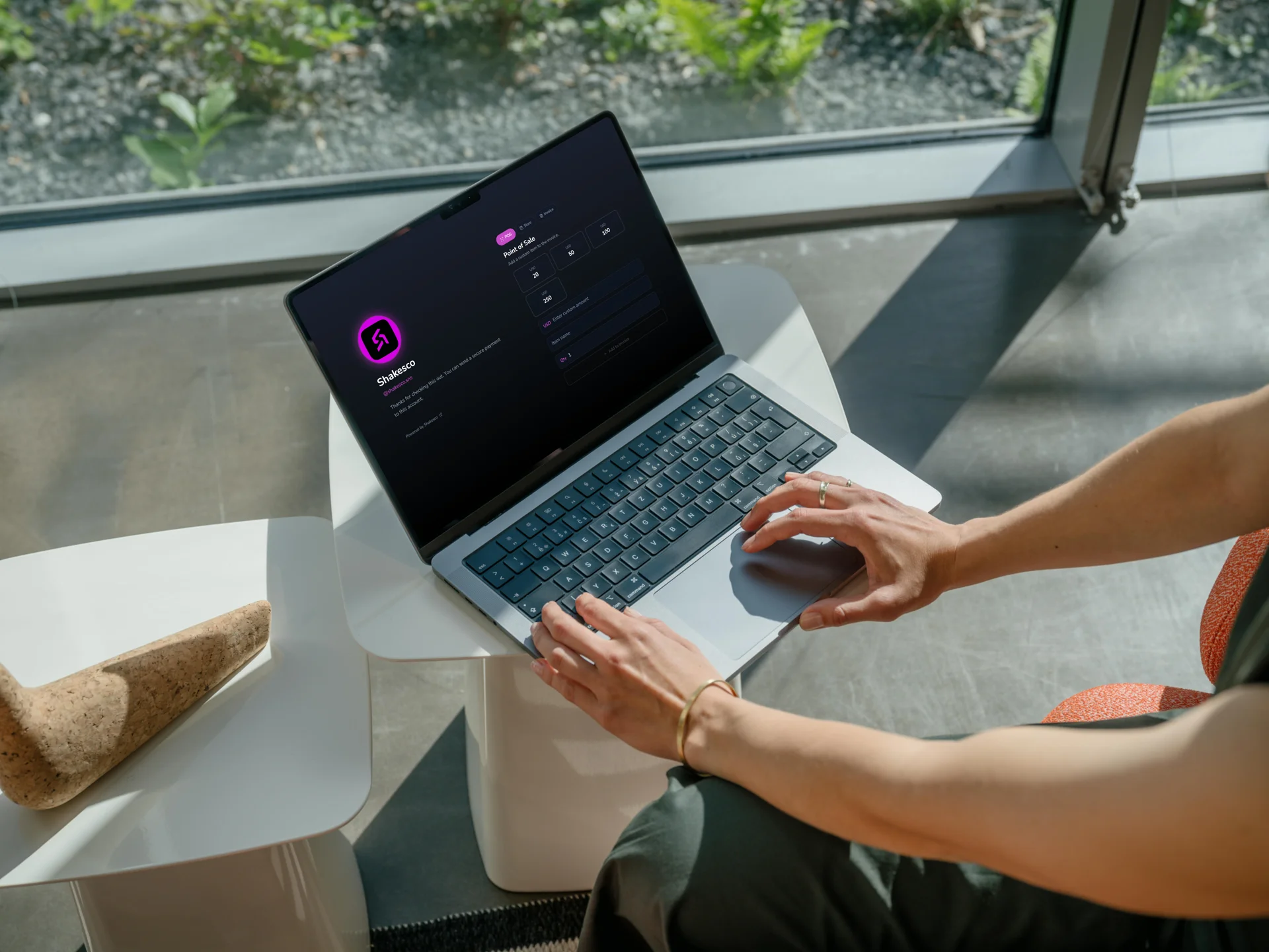 Shakesco point of sale open on a laptop